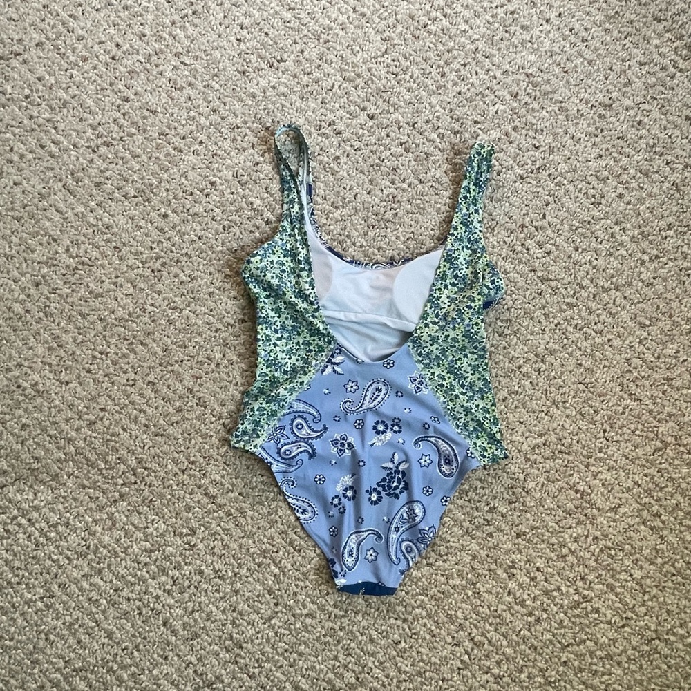 Aerie patchwork one piece scoop swimsuit